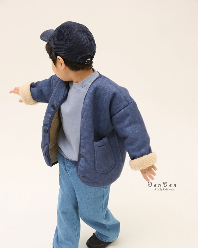 Denden - Korean Baby Fashion - #onlinebabyboutique - Denim Fleece Jacket - 8