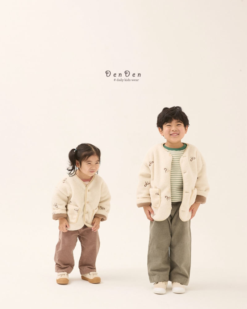 Denden - Korean Baby Fashion - #onlinebabyboutique - Ribbon Embroidery Jacket - 7