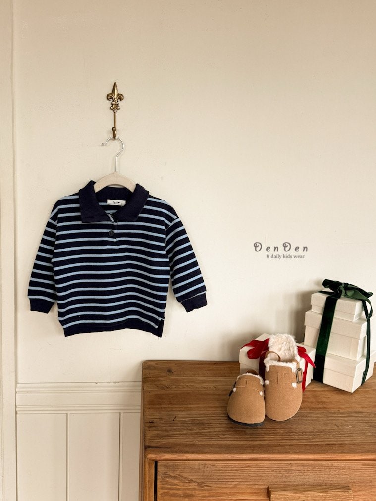 Denden - Korean Baby Fashion - #onlinebabyboutique - Collar Hop Tee - 3
