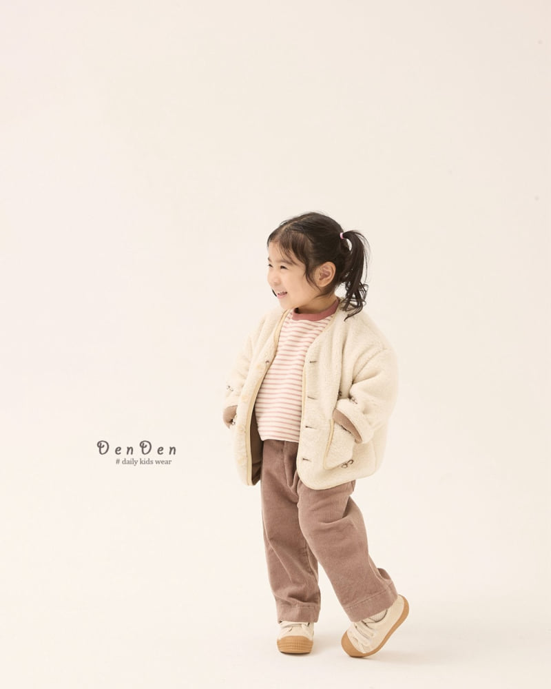 Denden - Korean Baby Fashion - #onlinebabyshop - Latte Corduroy Pants - 5