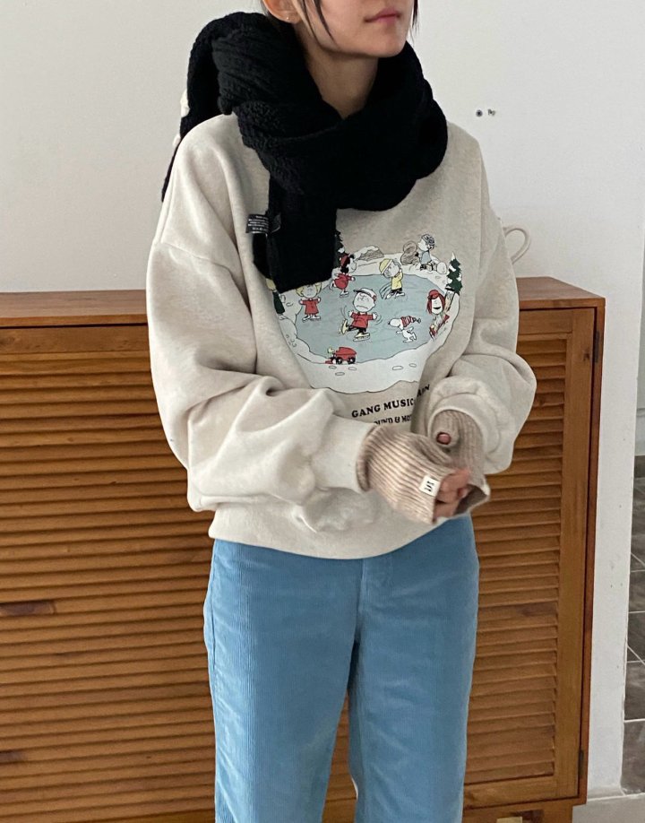 Diana - Korean Women Fashion - #momslook - Skate Cozy Sweatshirt - 2