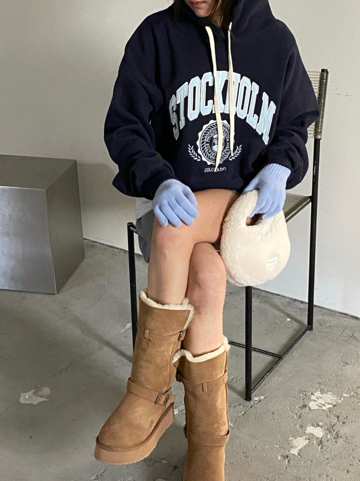 Diana - Korean Women Fashion - #momslook - Stock Fleece Hoodie - 3