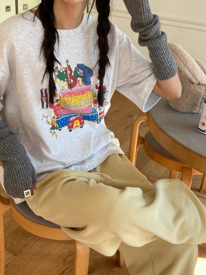 Diana - Korean Women Fashion - #pursuepretty - Alphabet Peach Tee - 5