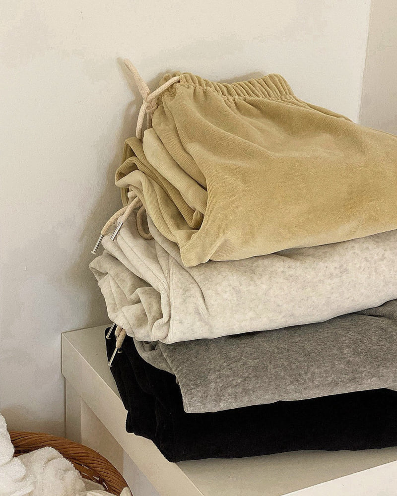 Diana - Korean Women Fashion - #vintagekidsstyle - Velour String Pants