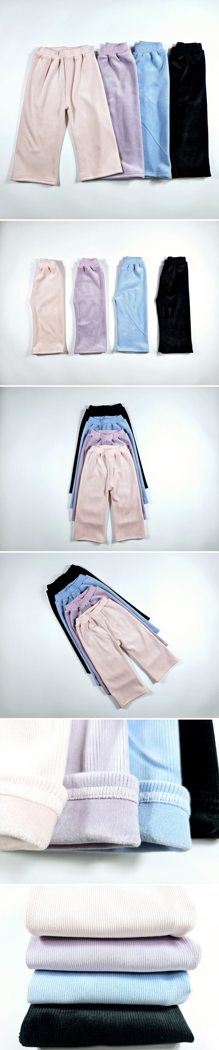 Dolphin - Korean Children Fashion - #childofig - Mink Ribbed Wide Pants