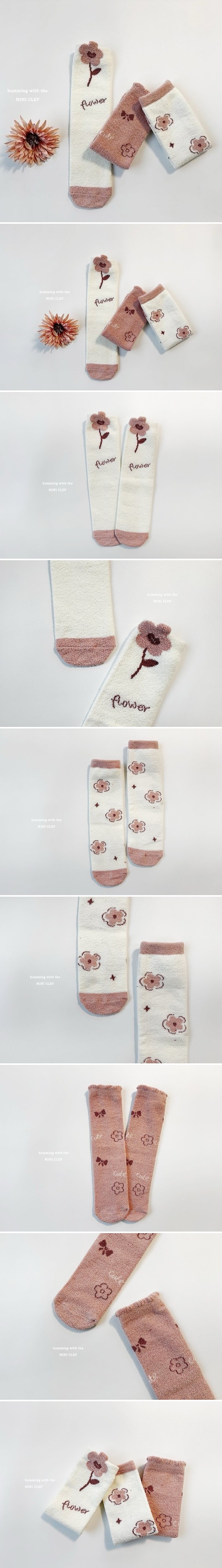 Dominico - Korean Children Fashion - #fashionkids - Flower Fleece Socks