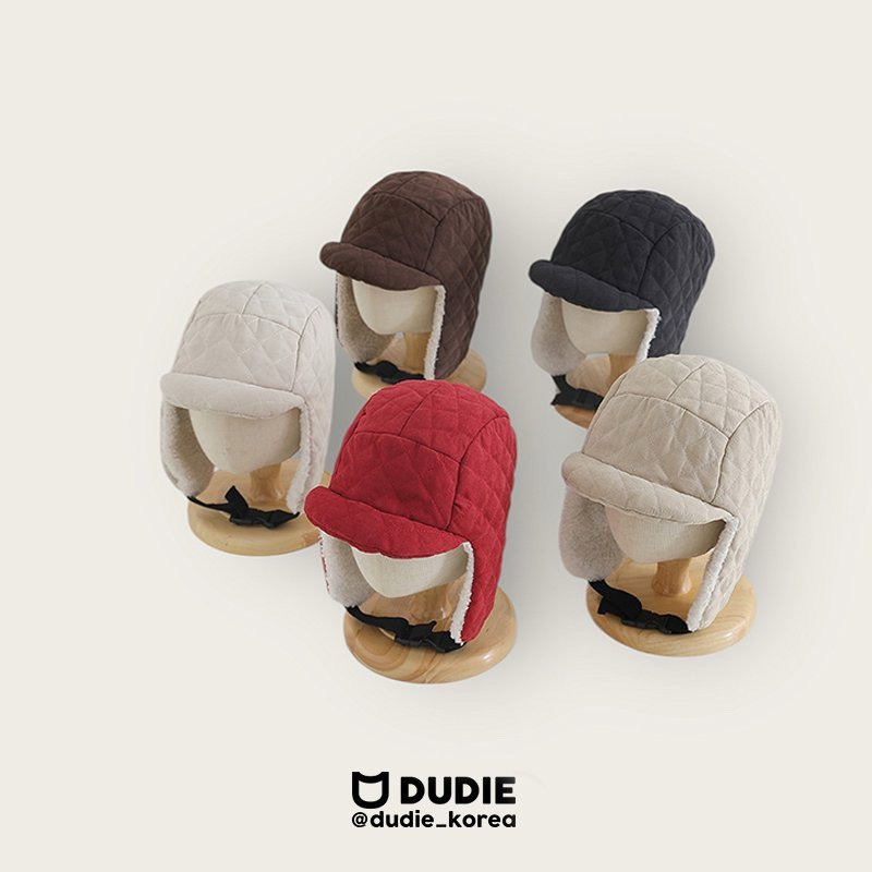 Dudie - Korean Children Fashion - #Kfashion4kids - Quilted Earflap Cap
