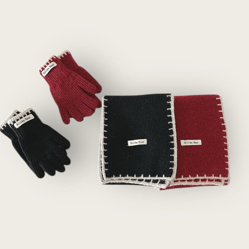 Dudie - Korean Children Fashion - #fashionkids - Stitch Gloves - 3