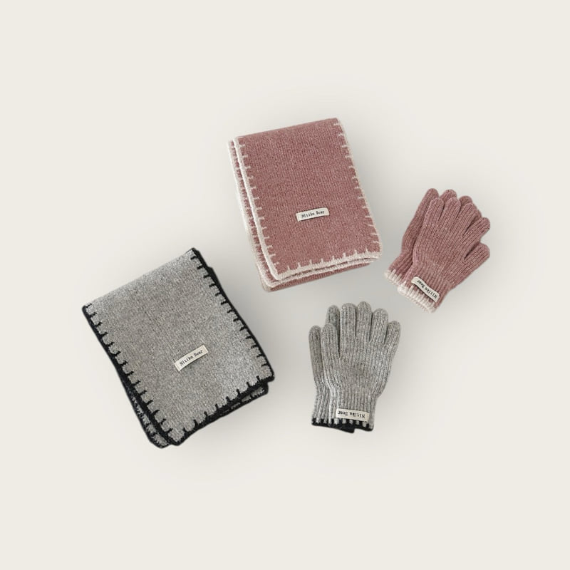 Dudie - Korean Children Fashion - #fashionkids - Stitch Gloves - 4