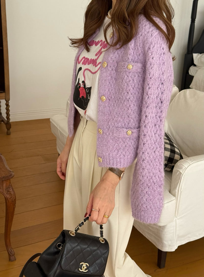 Elmu - Korean Women Fashion - #womensfashion - Harry Wool Sequin Cardigan - 4