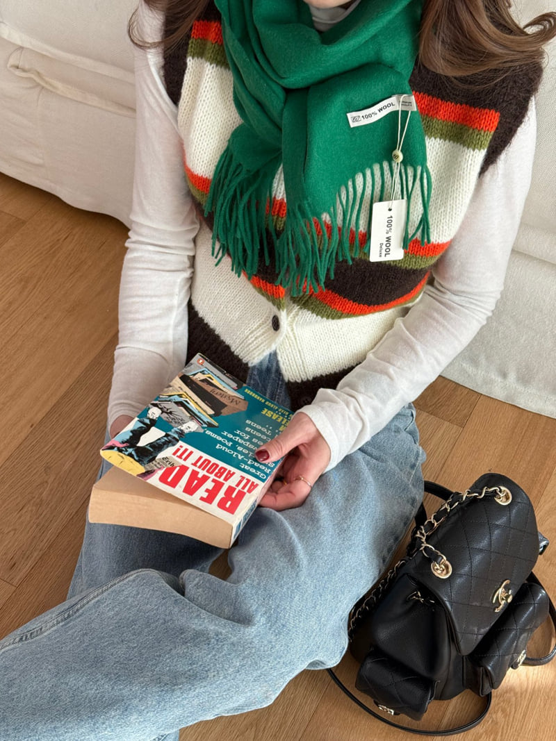 Elmu - Korean Women Fashion - #womensfashion - From Stripe Vest