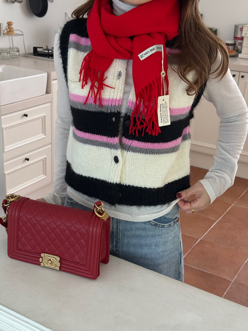 Elmu - Korean Women Fashion - #womensfashion - From Stripe Vest - 5
