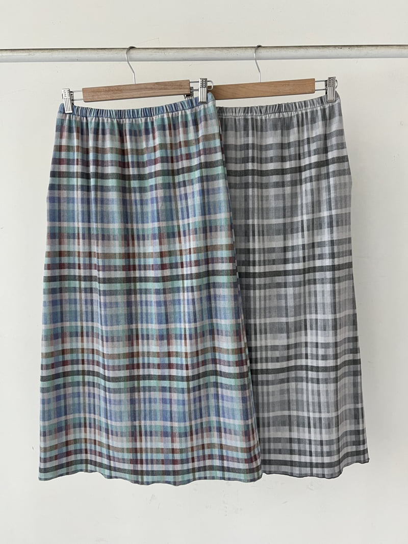 Enten - Korean Women Fashion - #momslook - Check Kale Skirt - 5