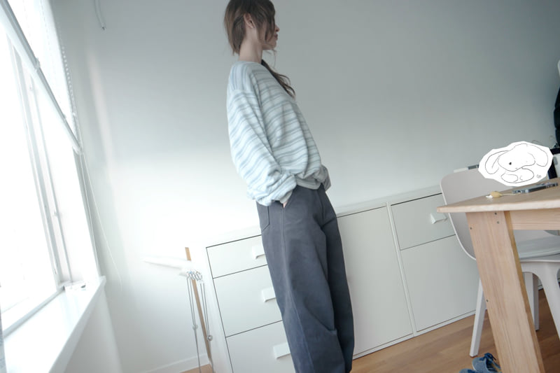 Enten - Korean Women Fashion - #womensfashion - Cozy Stripe Sweatshirt - 3