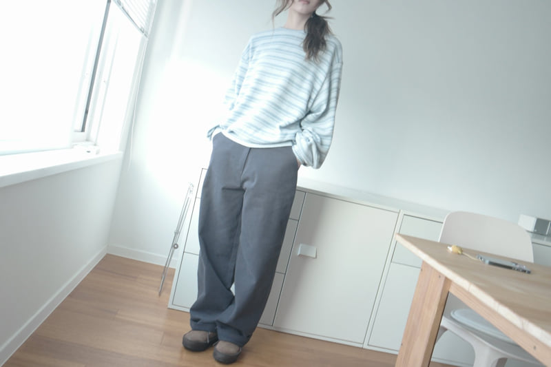 Enten - Korean Women Fashion - #womensfashion - Cozy Stripe Sweatshirt - 5