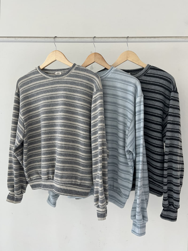 Enten - Korean Women Fashion - #womensfashion - Cozy Stripe Sweatshirt - 9