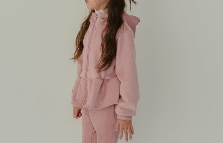 Erin J - Korean Children Fashion - #kidsshorts - Velour Zip-up Hoodie