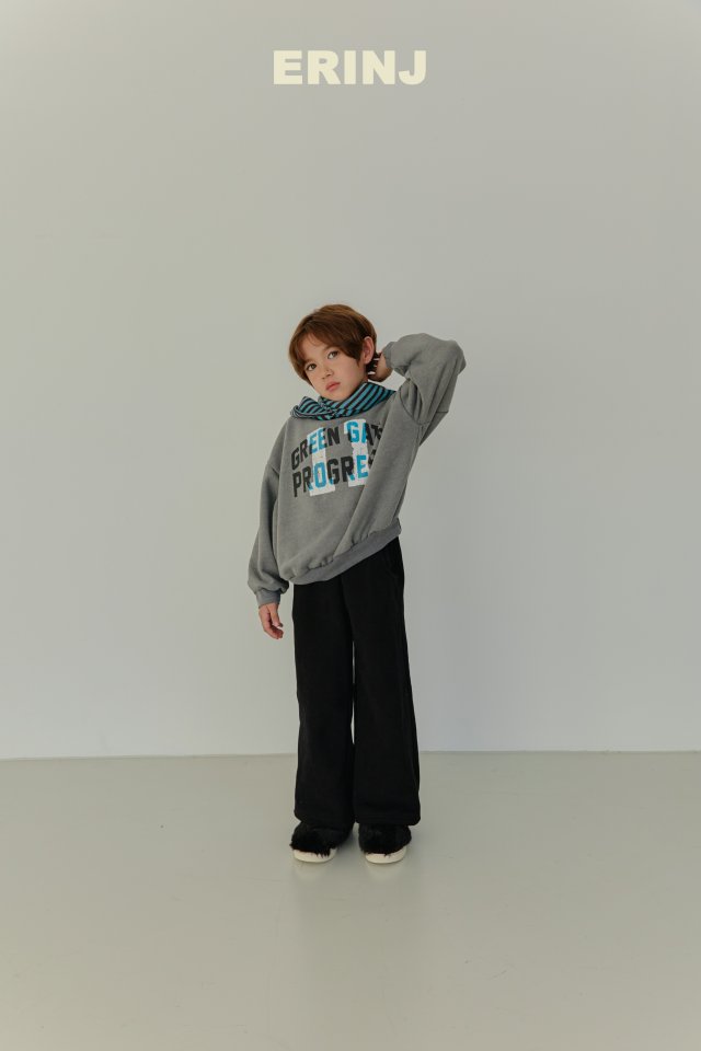 Erin J - Korean Children Fashion - #kidsshorts - Lettering Pigment Sweatshirt - 11