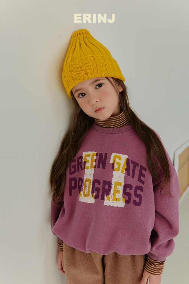 Erin J - Korean Children Fashion - #minifashionista - Lettering Pigment Sweatshirt