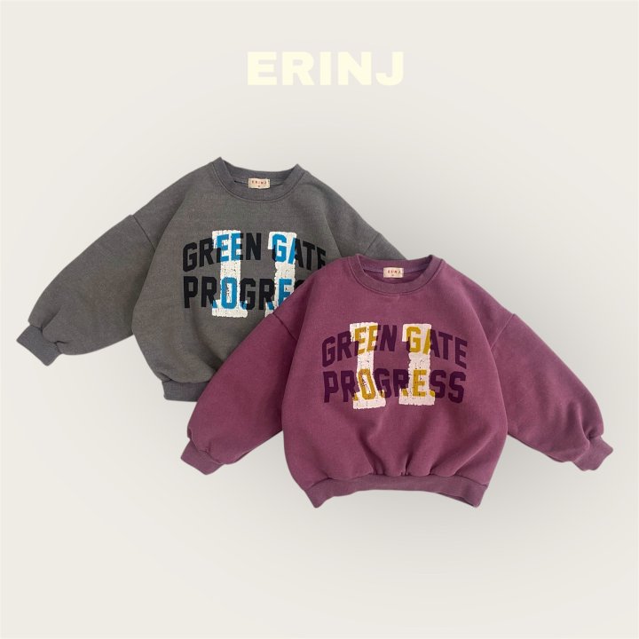 Erin J - Korean Children Fashion - #todddlerfashion - Lettering Pigment Sweatshirt - 3