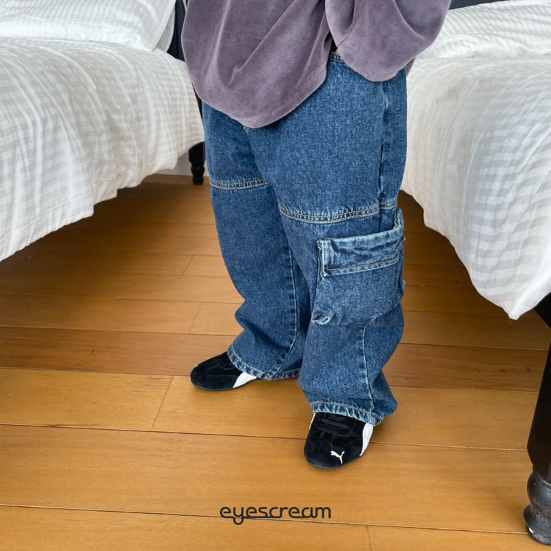 Eyescream - Korean Children Fashion - #kidzfashiontrend - Open Cargo Denim Pants - 5