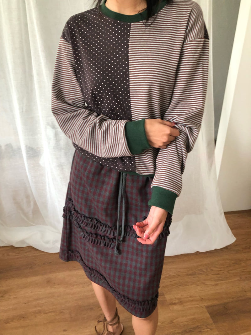Flash - Korean Women Fashion - #womensfashion - Half Dot Half ST Sweatshirt - 4
