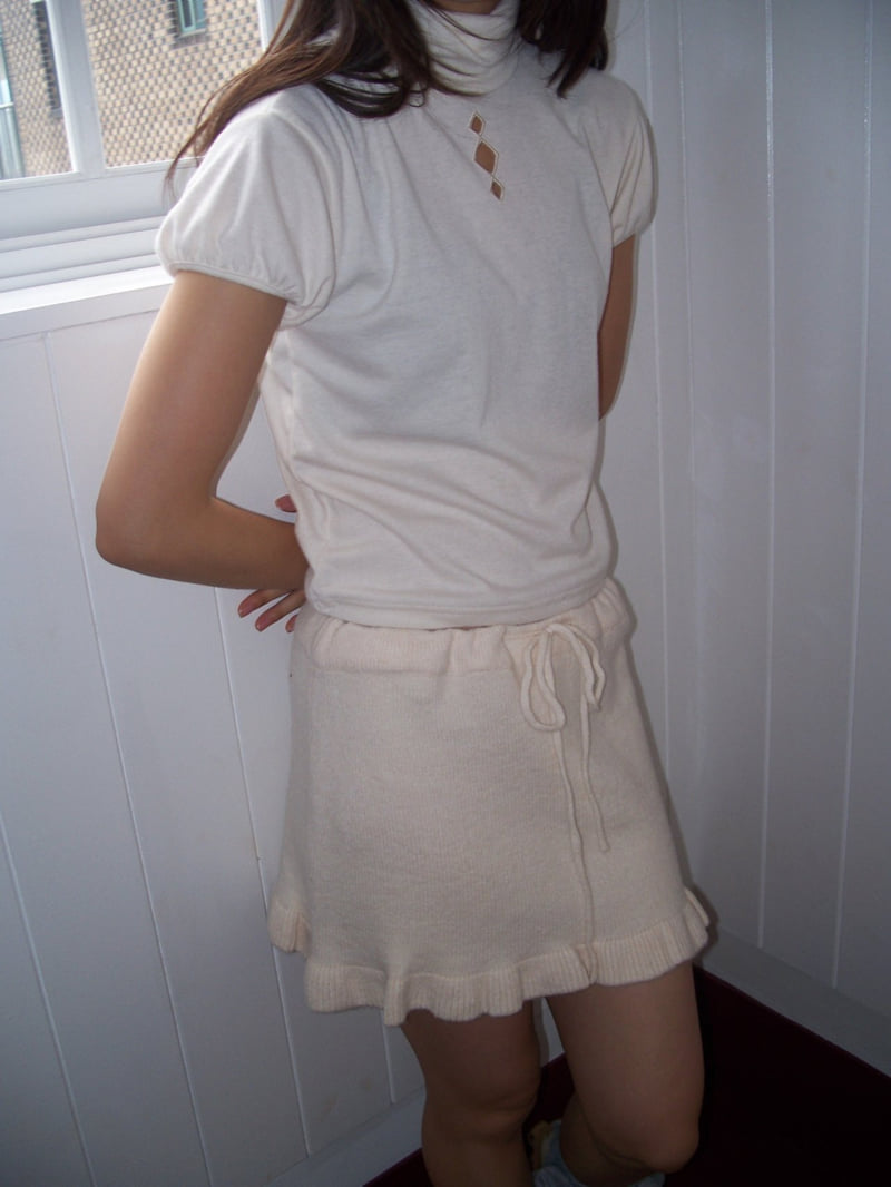 Flash - Korean Women Fashion - #momslook - Knit Frill Skirt Top - 4