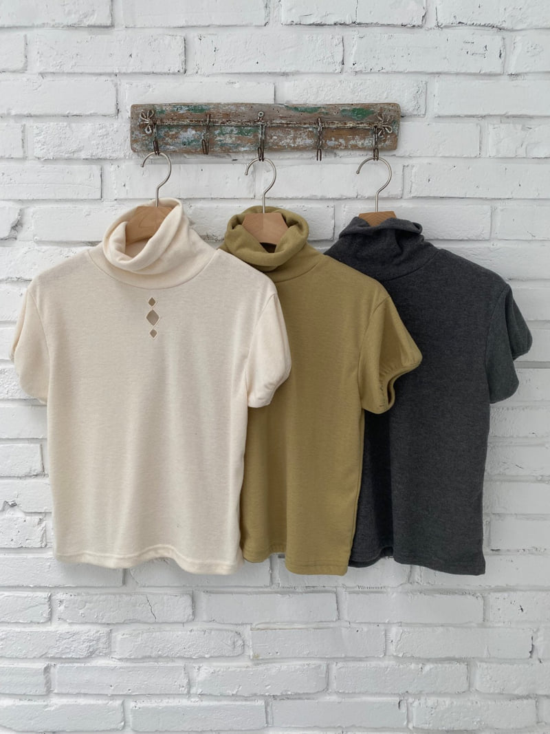 Flash - Korean Women Fashion - #momslook - Dia Short Sleeve Turtleneck Tee
