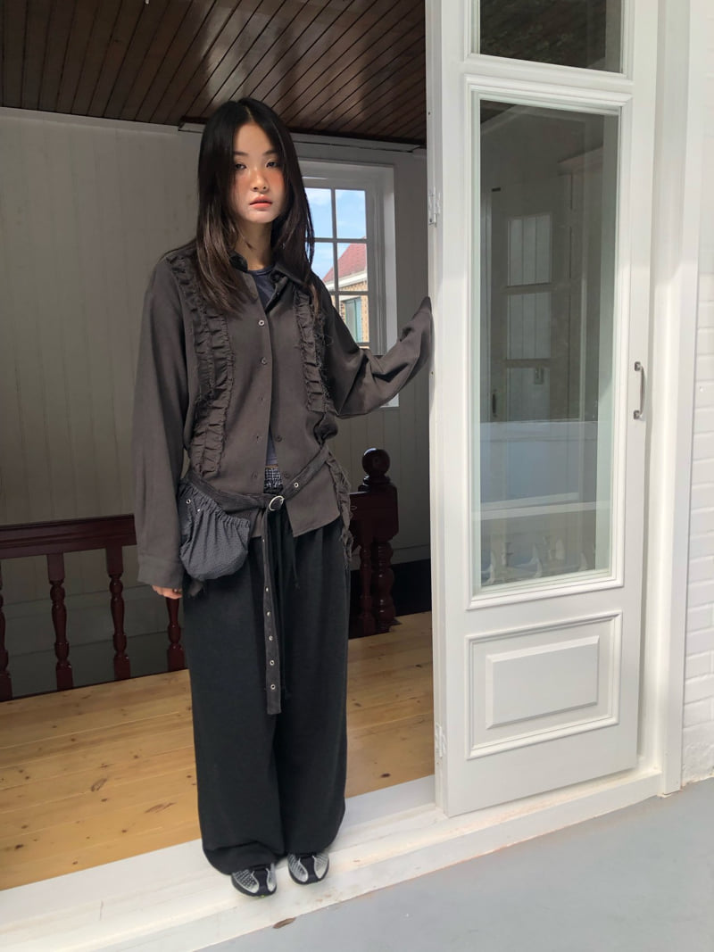 Flash - Korean Women Fashion - #momslook - Love Dusty Frill Shirt - 10