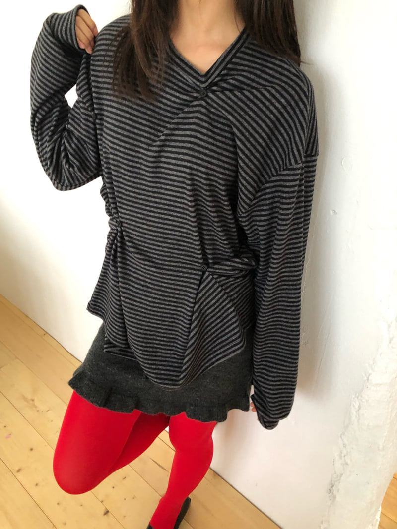 Flash - Korean Women Fashion - #momslook - More Button Tee - 11