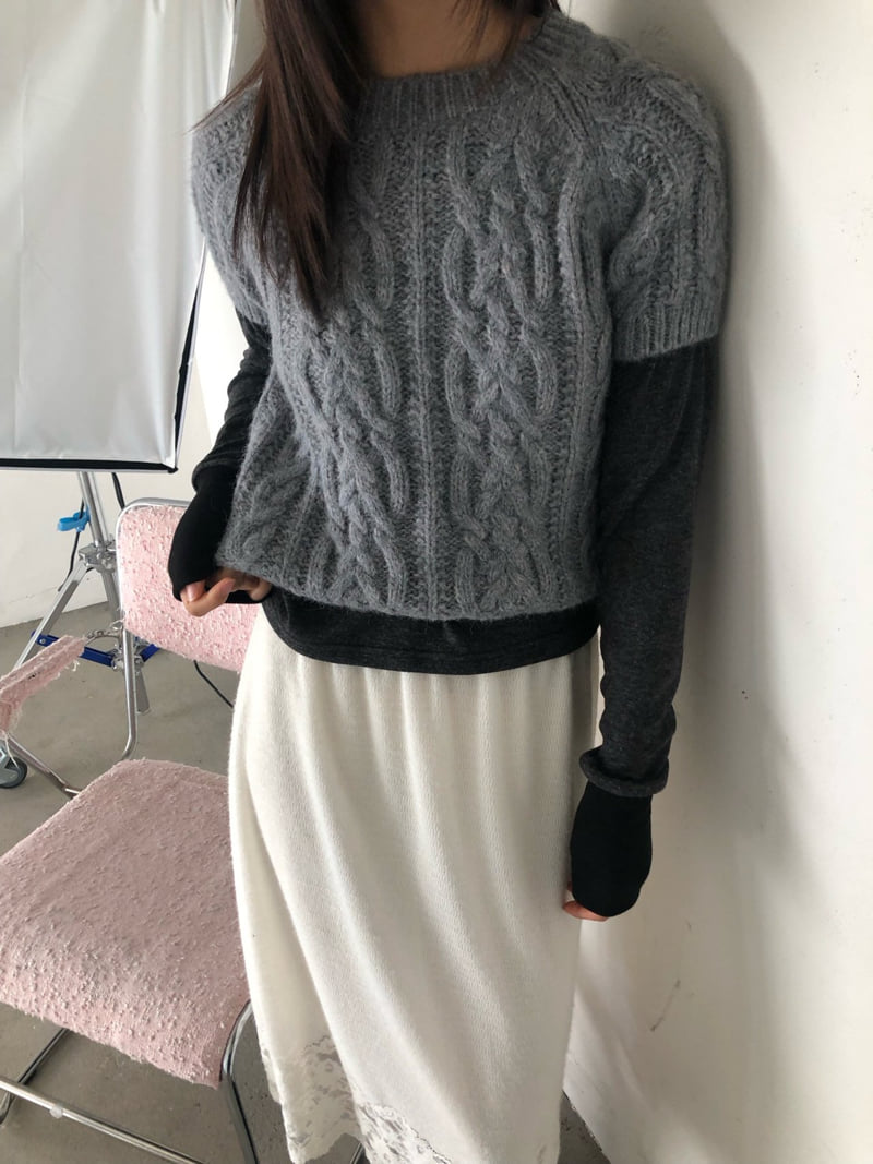 Flash - Korean Women Fashion - #momslook - Flow Short Sleeve Knit - 8