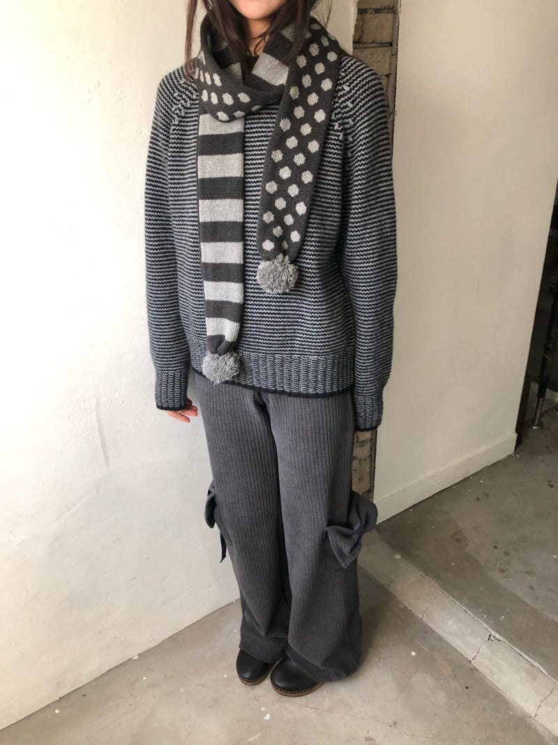 Flash - Korean Women Fashion - #momslook - Cover Stripe Knit - 11