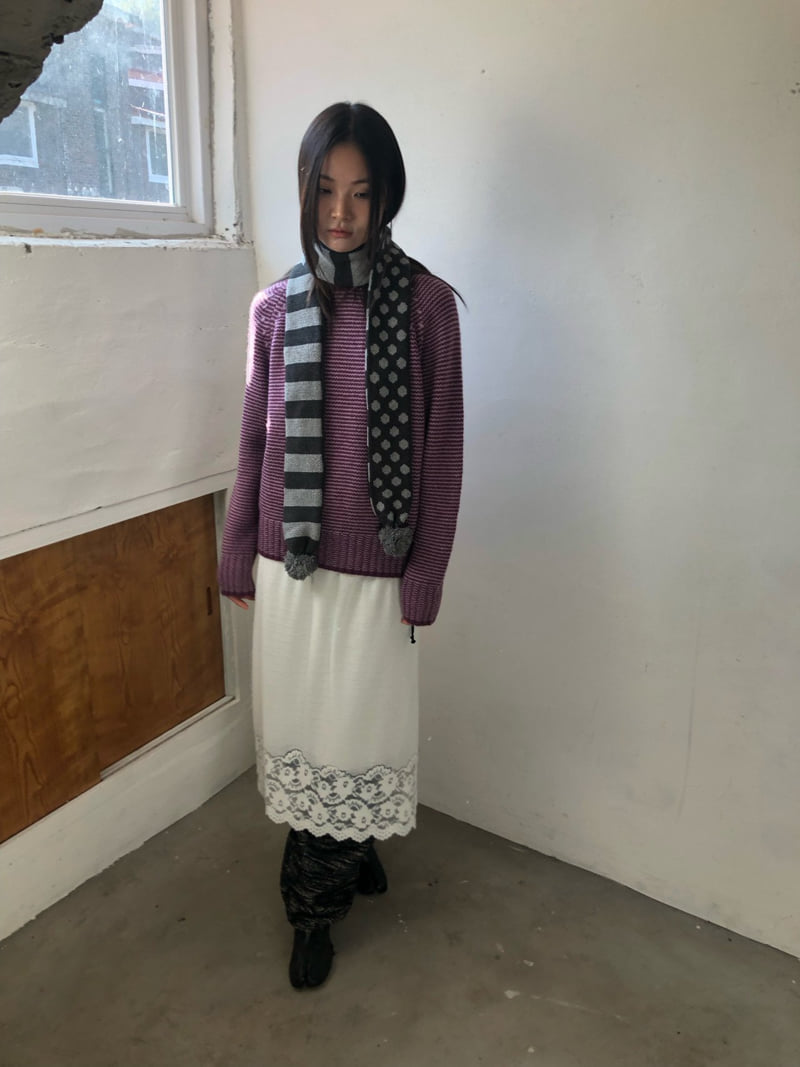 Flash - Korean Women Fashion - #momslook - Cover Stripe Knit - 7