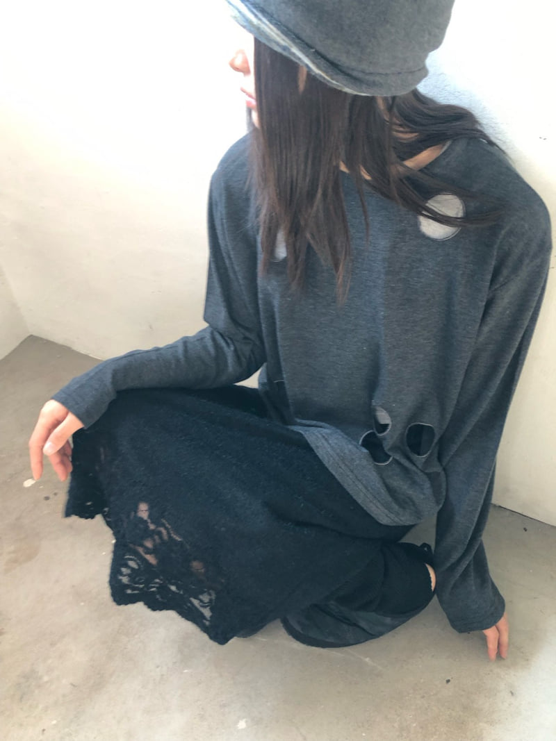 Flash - Korean Women Fashion - #momslook - Six Hole Point Tee - 8