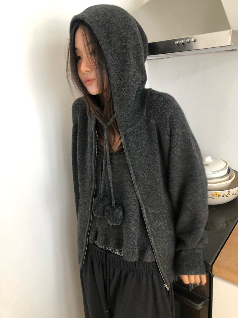 Flash - Korean Women Fashion - #pursuepretty - Pom Pom Hood Zip-up - 9