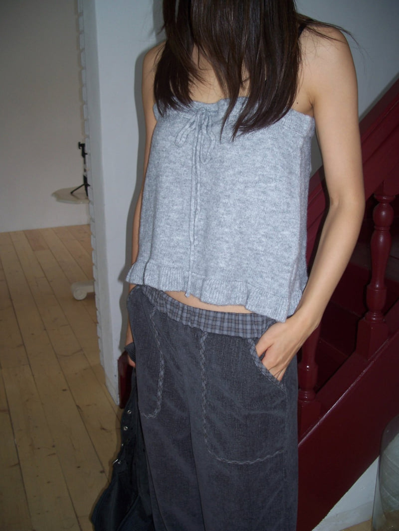 Flash - Korean Women Fashion - #pursuepretty - Knit Frill Skirt Top - 8