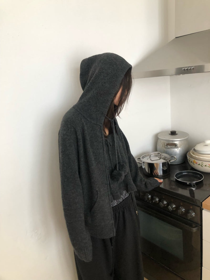 Flash - Korean Women Fashion - #restrostyle - Pom Pom Hood Zip-up - 10