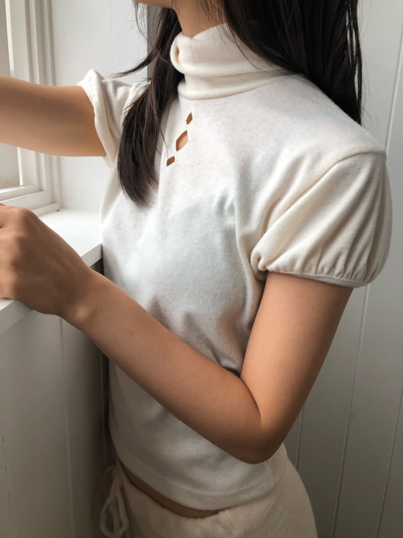 Flash - Korean Women Fashion - #restrostyle - Dia Short Sleeve Turtleneck Tee - 6