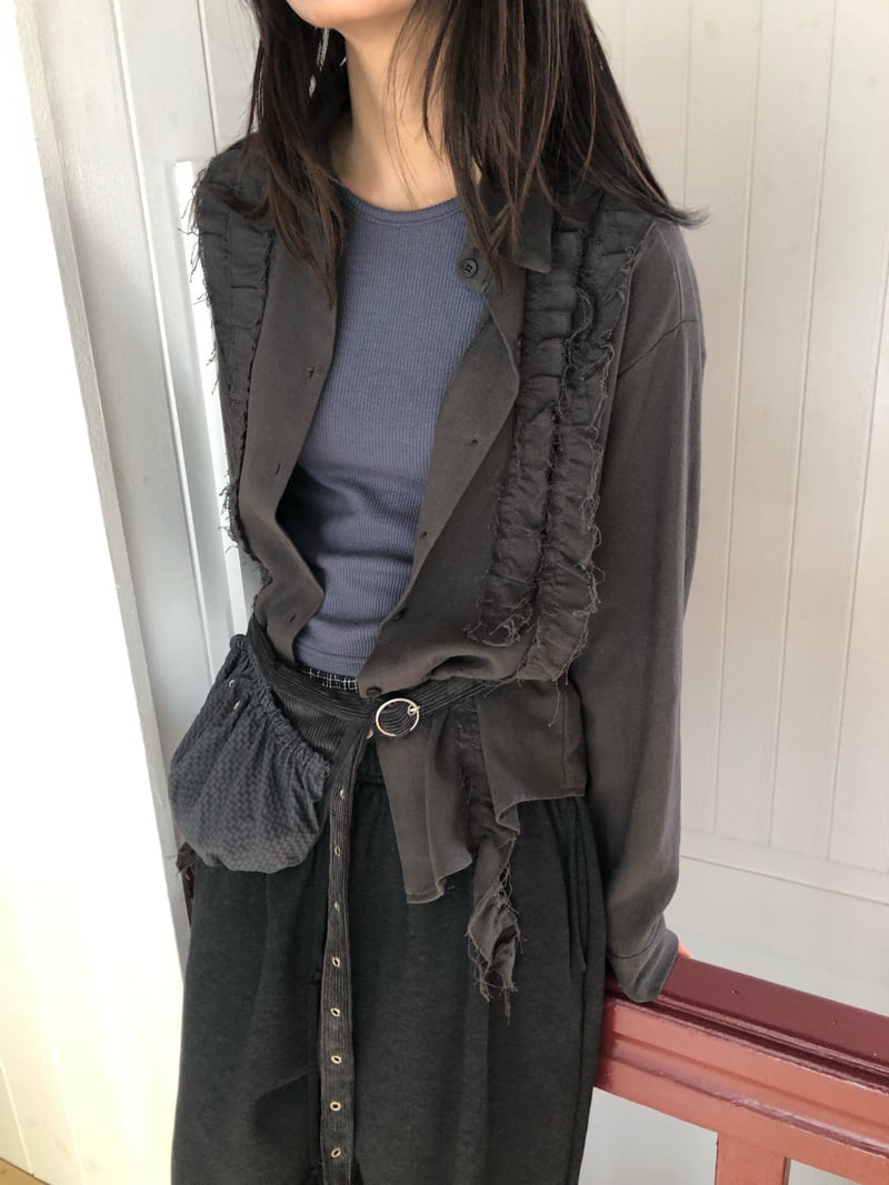 Flash - Korean Women Fashion - #shopsmall - Love Dusty Frill Shirt - 7