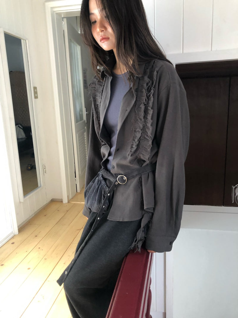 Flash - Korean Women Fashion - #thatsdarling - Love Dusty Frill Shirt - 8