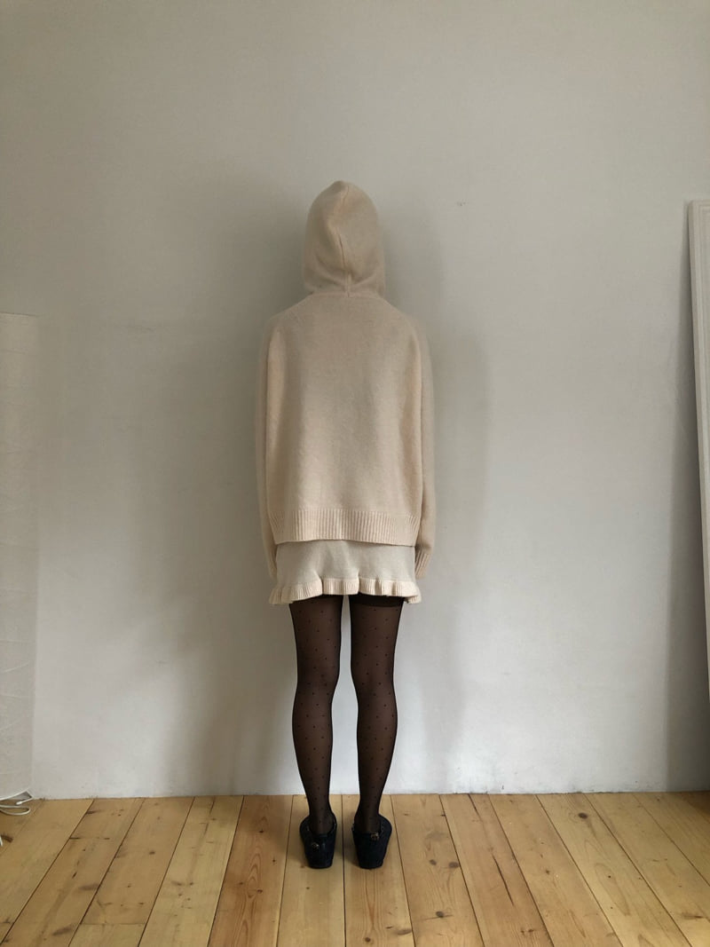 Flash - Korean Women Fashion - #vintageinspired - Pom Pom Hood Zip-up - 7