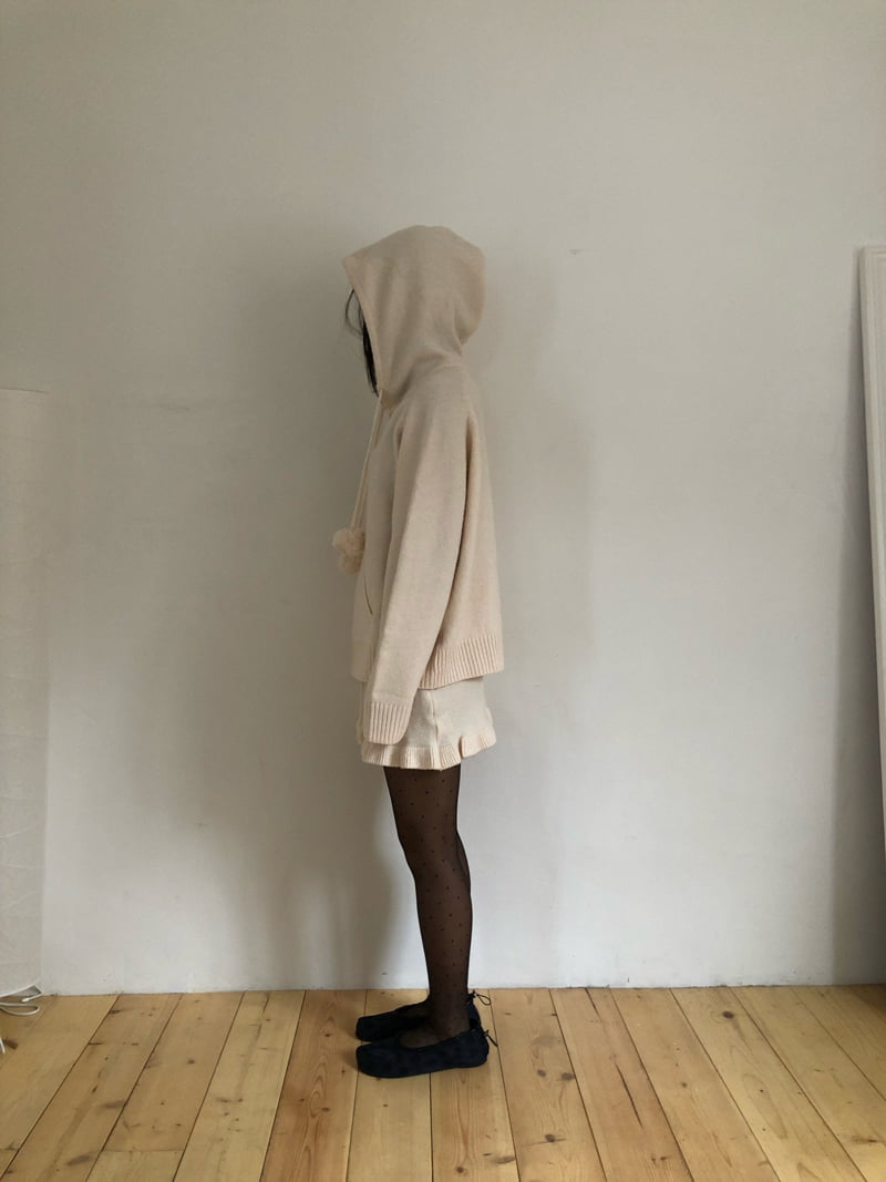 Flash - Korean Women Fashion - #vintagekidsstyle - Pom Pom Hood Zip-up - 8