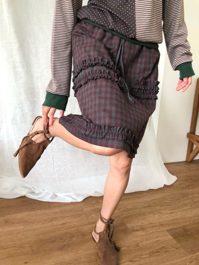 Flash - Korean Women Fashion - #momslook - Ruffle Cord A Skirt - 4