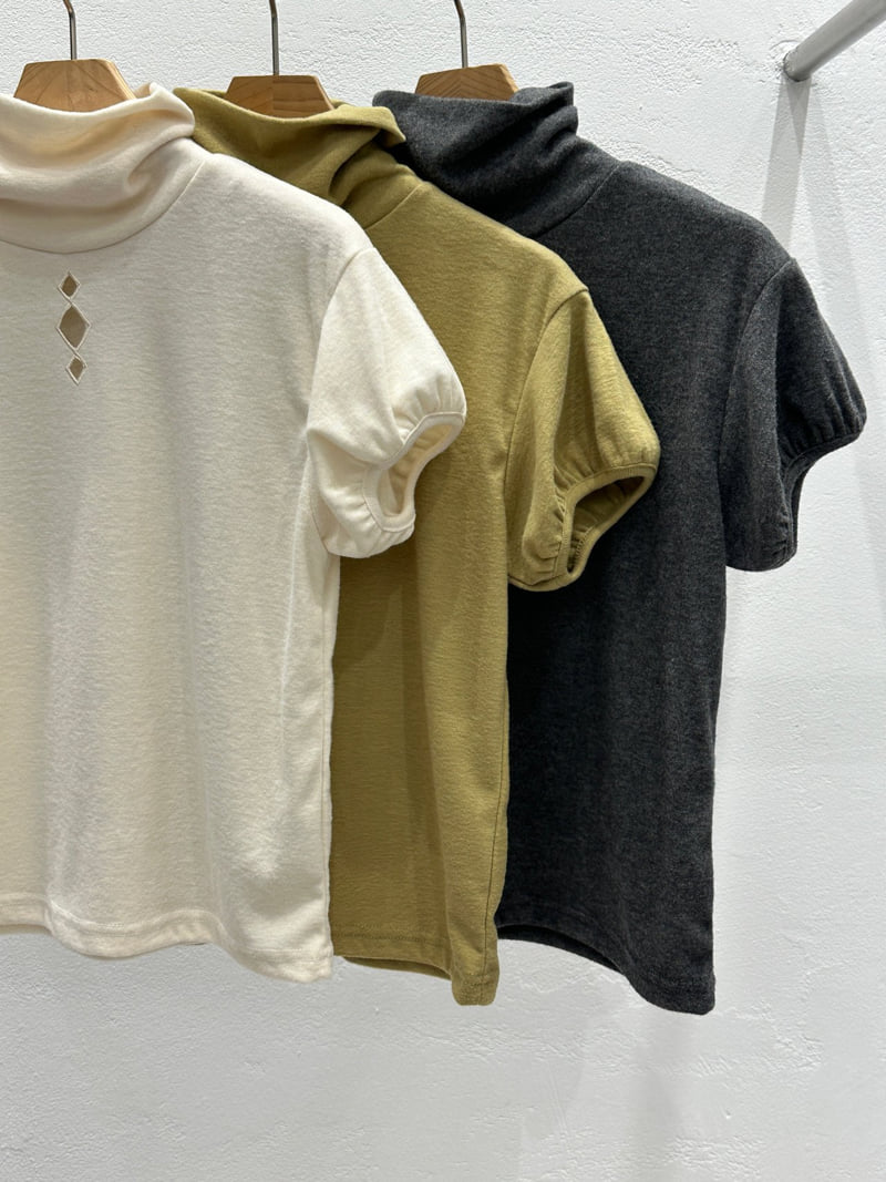 Flash - Korean Women Fashion - #womensfashion - Dia Short Sleeve Turtleneck Tee - 2