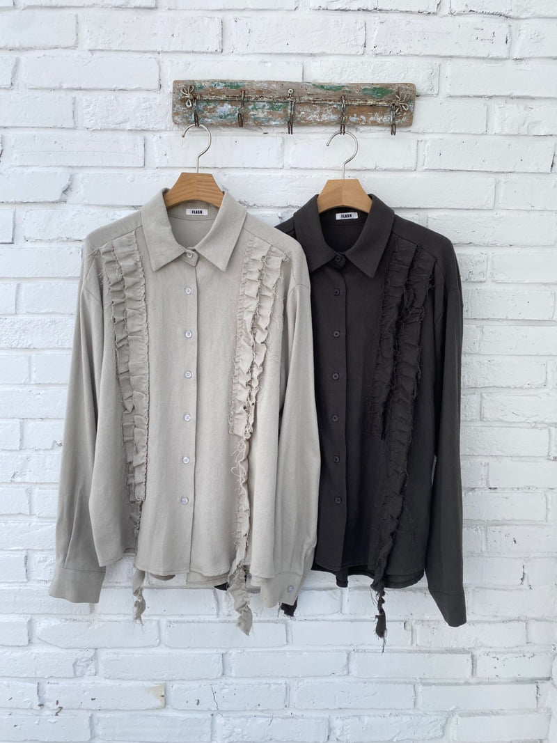Flash - Korean Women Fashion - #womensfashion - Love Dusty Frill Shirt