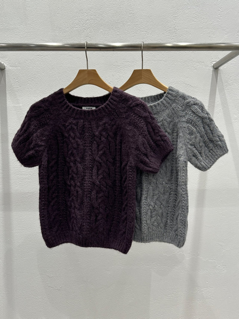 Flash - Korean Women Fashion - #womensfashion - Flow Short Sleeve Knit