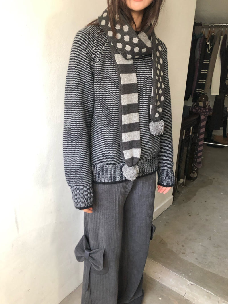 Flash - Korean Women Fashion - #womensfashion - Cover Stripe Knit - 10
