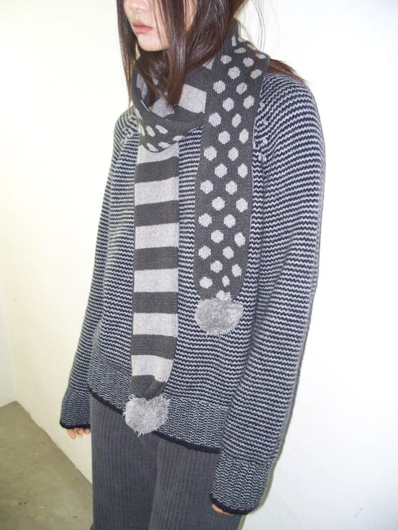 Flash - Korean Women Fashion - #womensfashion - Cover Stripe Knit - 12