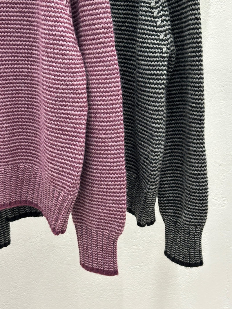 Flash - Korean Women Fashion - #womensfashion - Cover Stripe Knit - 2