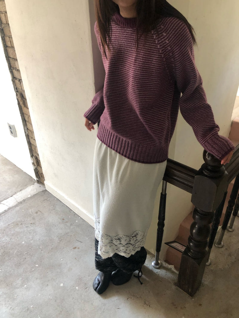 Flash - Korean Women Fashion - #womensfashion - Cover Stripe Knit - 6